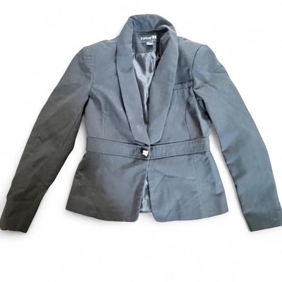 Forever 21 Black tailored blazer fitted jacket size small preppy work casual - Picture 6 of 9